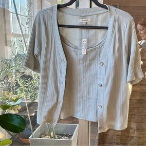 WOMENS MADEWELL CROPPED TANK AND CARDIGAN SET
